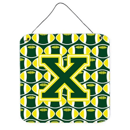 Carolines Treasures Letter x Football Green and Yellow Wall or Door Hanging Prints CJ1075-XDS66
